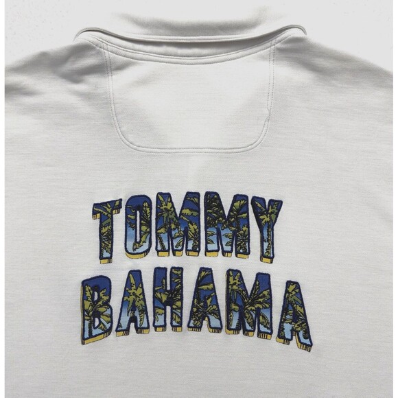 Tommy Bahama Island Zone Polo Mens XXL Shirt White Mesh Spellout Short Sleeve - Picture 7 of 13